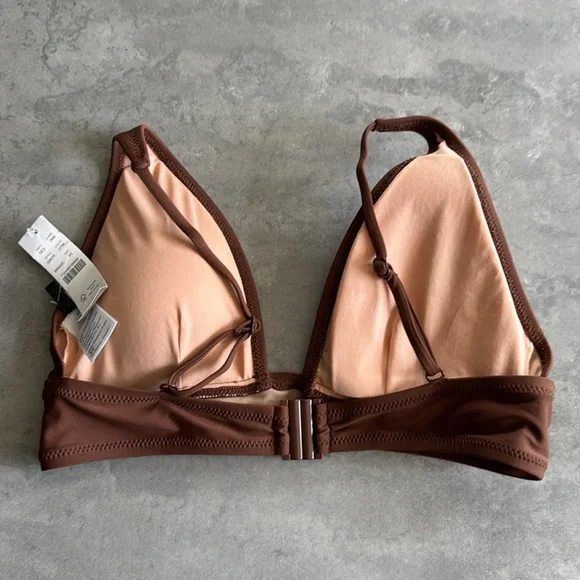 J. Crew Brown Bikini Set Triangle Top High-Cut Style size XS - Picture 4 of 4